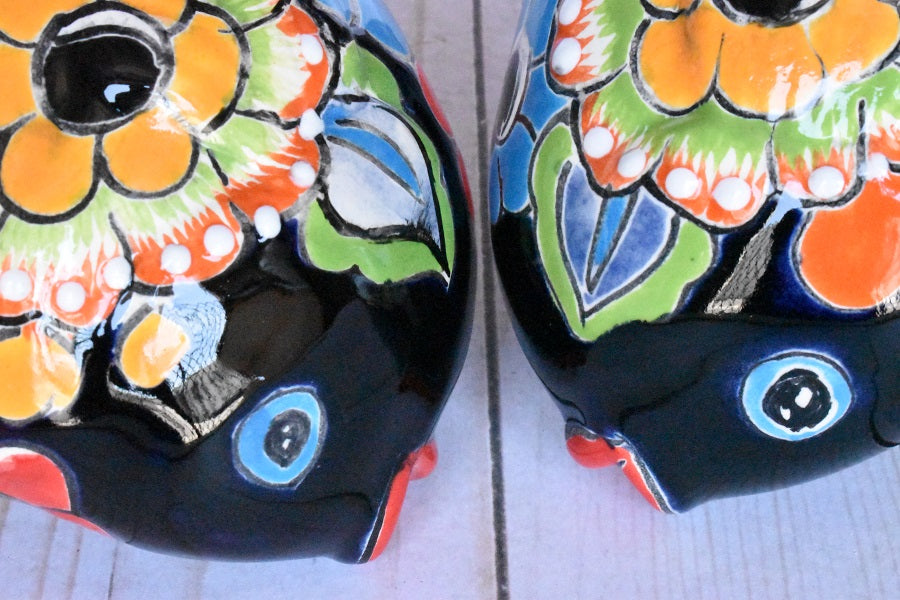 KOI-FISH Handmade Talavera Ceramic in Flowers Design
