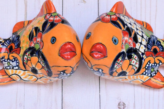 KOI-FISH Handmade Talavera Ceramic in Sevilla Yellow Design