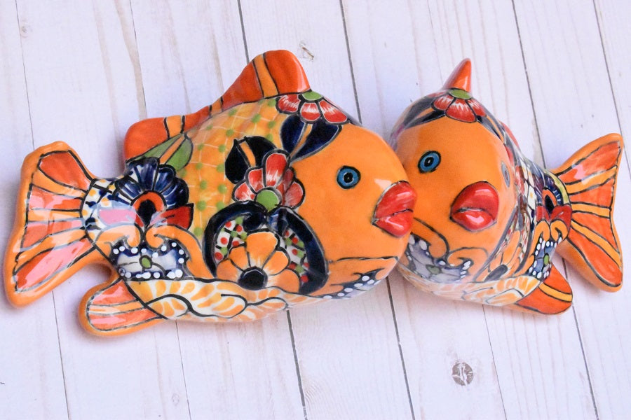 KOI-FISH Handmade Talavera Ceramic in Sevilla Yellow Design