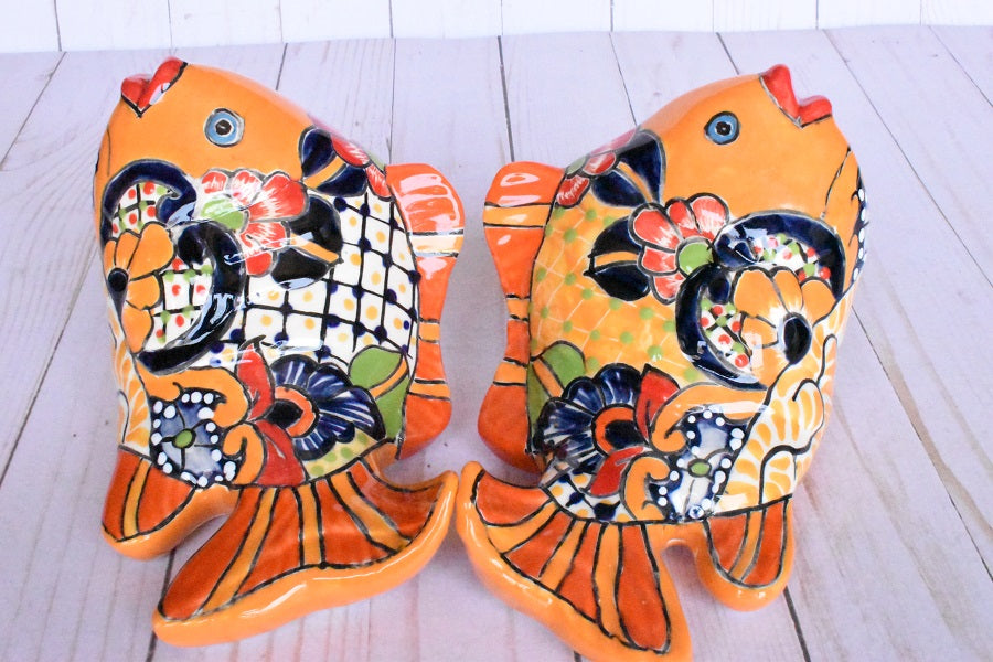 KOI-FISH Handmade Talavera Ceramic in Sevilla Yellow Design