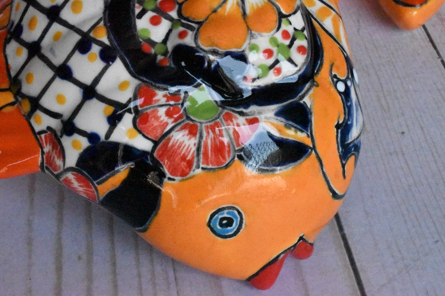 KOI-FISH Handmade Talavera Ceramic in Sevilla Yellow Design