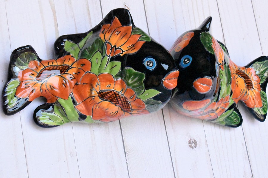 KOI-FISH Handmade Talavera Ceramic Sunflower Design