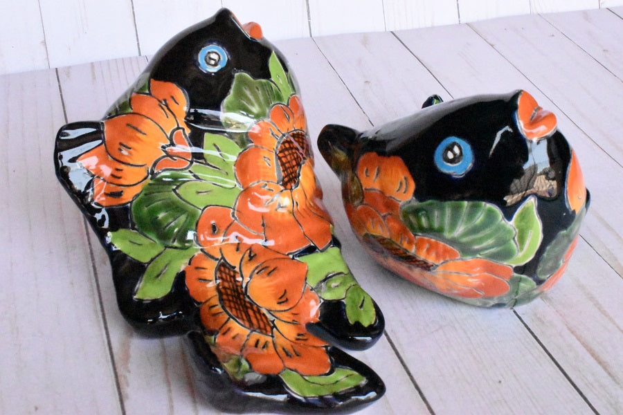 KOI-FISH Handmade Talavera Ceramic Sunflower Design