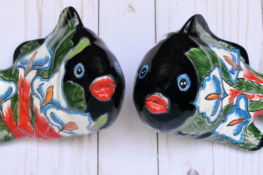 KOI-FISH Handmade Talavera Ceramic Calla-lilies Design