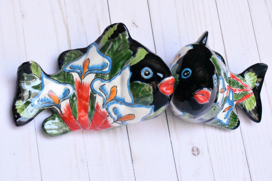 KOI-FISH Handmade Talavera Ceramic Calla-lilies Design