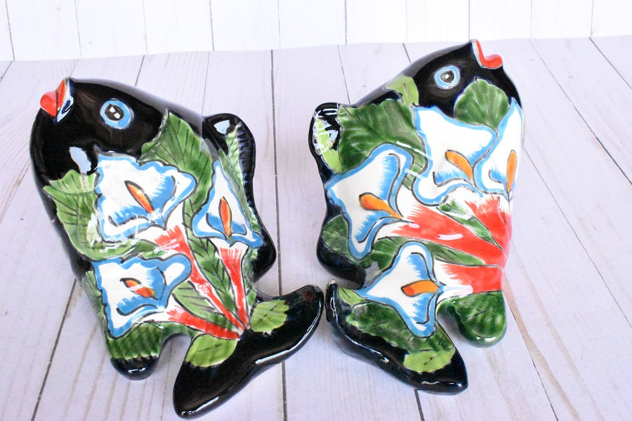 KOI-FISH Handmade Talavera Ceramic Calla-lilies Design