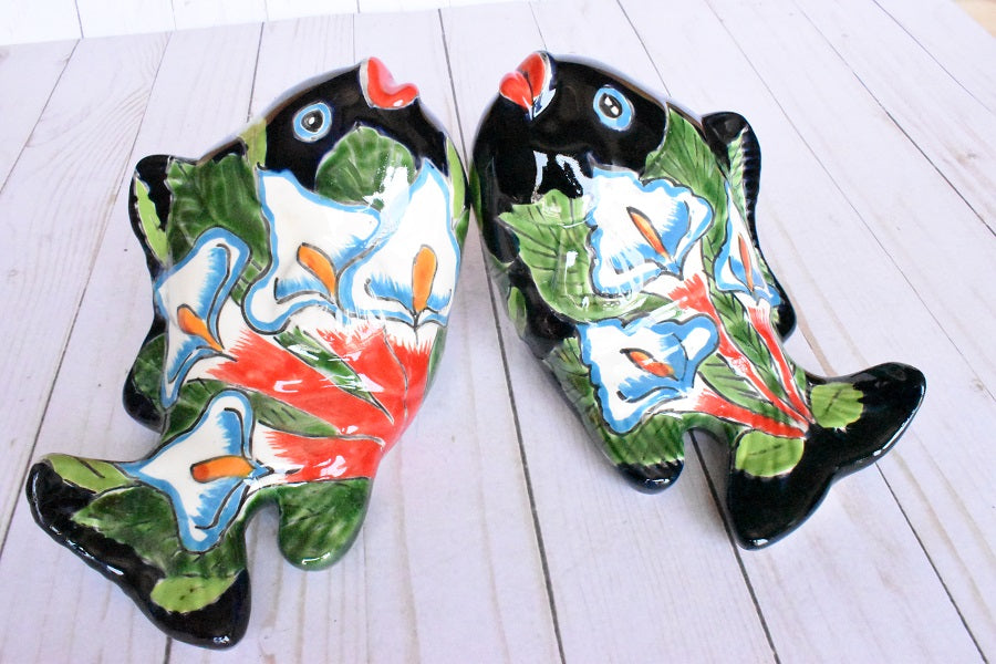KOI-FISH Handmade Talavera Ceramic Calla-lilies Design