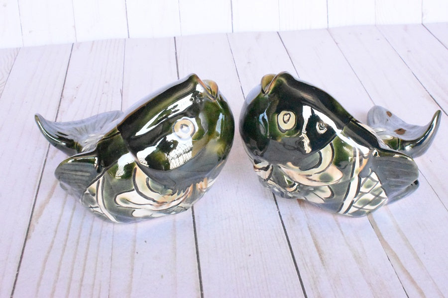 KOI-FISH Handmade Talavera Green Leaf Design