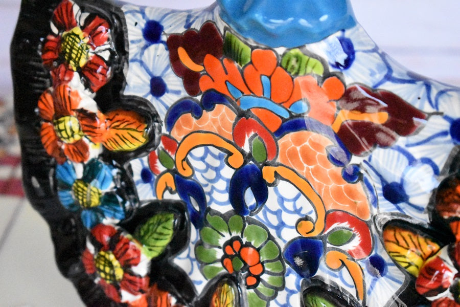 Day of the Dead "Ballerina" Handcrafted White Puebla Design Ceramic