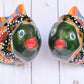 KOI-FISH Handmade Talavera Ceramic in Green & Red Peacock Design
