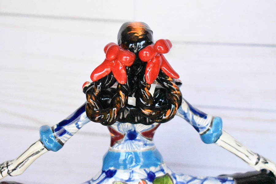 Day of the Dead "Ballerina" Handcrafted White Puebla Design Ceramic