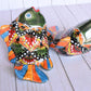 KOI-FISH Handmade Talavera Ceramic in Green & Red Peacock Design