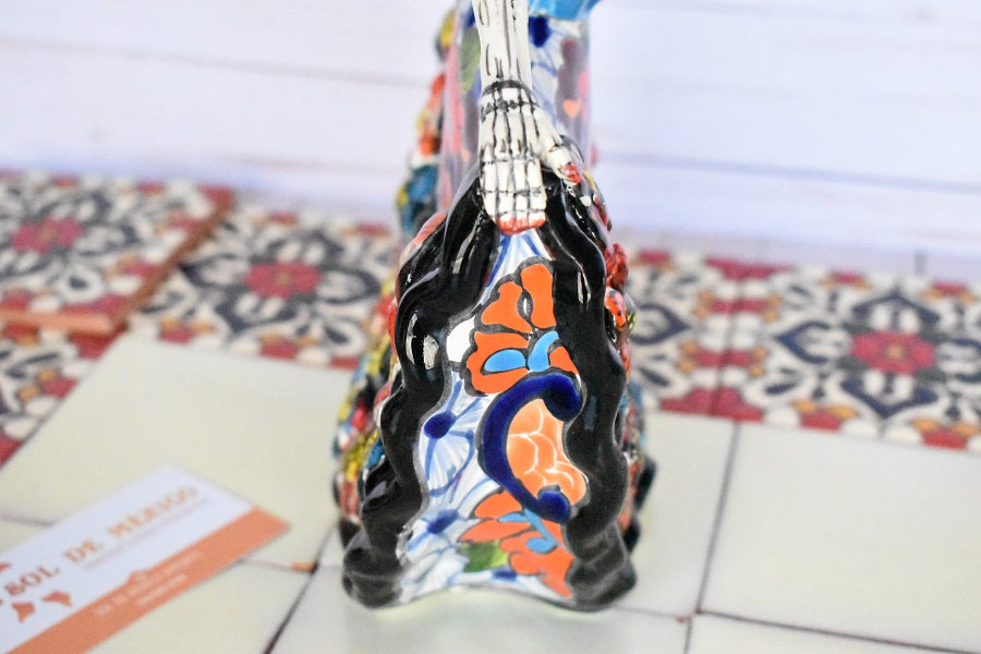 Day of the Dead "Ballerina" Handcrafted White Puebla Design Ceramic