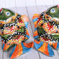 KOI-FISH Handmade Talavera Ceramic in Green & Red Peacock Design