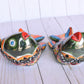 KOI-FISH Handmade Talavera Ceramic in Green & Red Peacock Design