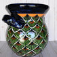 Flowerplanter With Handles Green Peacock Design