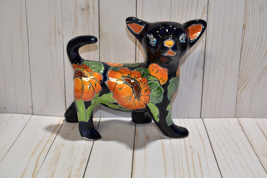 Cute Standing Chihuahua figurine Classic Sunflowers Design Ceramic Dog