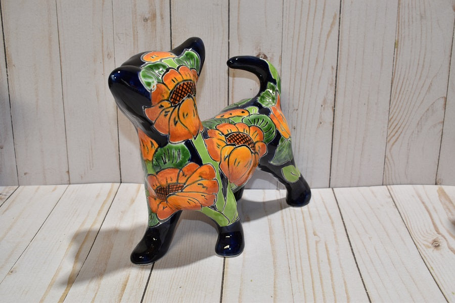Cute Standing Chihuahua figurine Classic Sunflowers Design Ceramic Dog