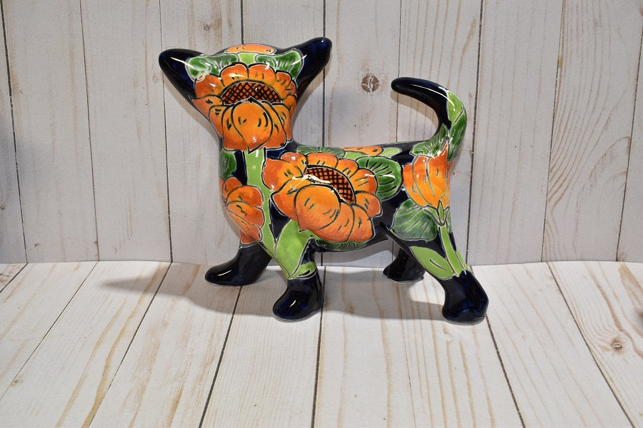 Cute Standing Chihuahua figurine Classic Sunflowers Design Ceramic Dog