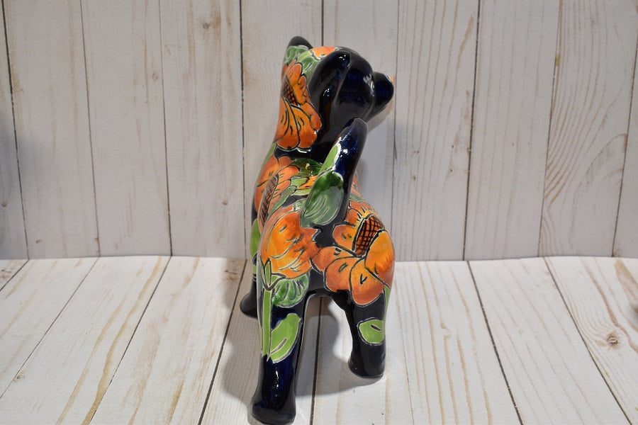 Cute Standing Chihuahua figurine Classic Sunflowers Design Ceramic Dog