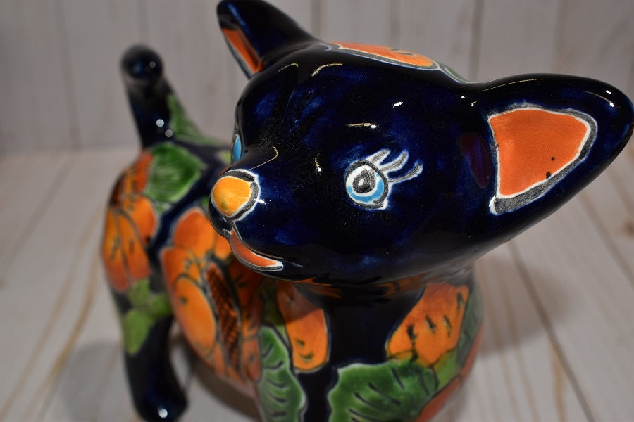 Cute Standing Chihuahua figurine Classic Sunflowers Design Ceramic Dog