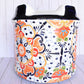 Ringed Round Pot- Talavera White Puebla Design