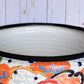 Ringed Round Pot- Talavera White Puebla Design