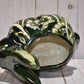 Rabbit Planter, Talavera Green Pottery Design, Ceramic Rabbit Flowerpot