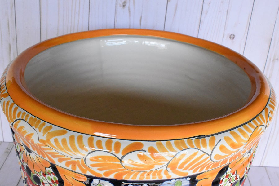 Ringed Round Pot- Marigold Palnter- Sevilla Yellow Design