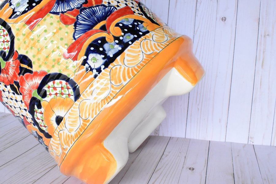 Ringed Round Pot- Marigold Palnter- Sevilla Yellow Design