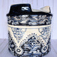 Ringed Round Pot- Talavera Blue Cobalt Design