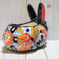 Rabbit Planter, Talavera Puebla White Pottery Design, Ceramic Rabbit Flowerpot