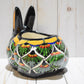 Rabbit Planter, Peacock Green Pottery Design, Ceramic Rabbit Flowerpot