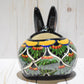 Rabbit Planter, Peacock Green Pottery Design, Ceramic Rabbit Flowerpot