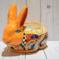 Rabbit Planter, Sevilla Yellow Pottery Design, Ceramic Rabbit Flowerpot