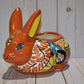 Rabbit Planter, Sevilla Brown Pottery Design, Ceramic Rabbit Flowerpot