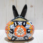 Rabbit Planter, Talavera Puebla White Pottery Design, Ceramic Rabbit Flowerpot