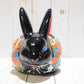 Rabbit Planter, Talavera Puebla White Pottery Design, Ceramic Rabbit Flowerpot