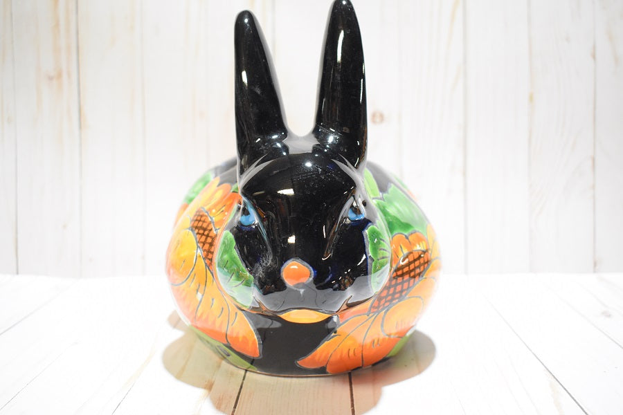Rabbit Planter, Classic Sunflowers Pottery Design, Ceramic Rabbit Flowerpot