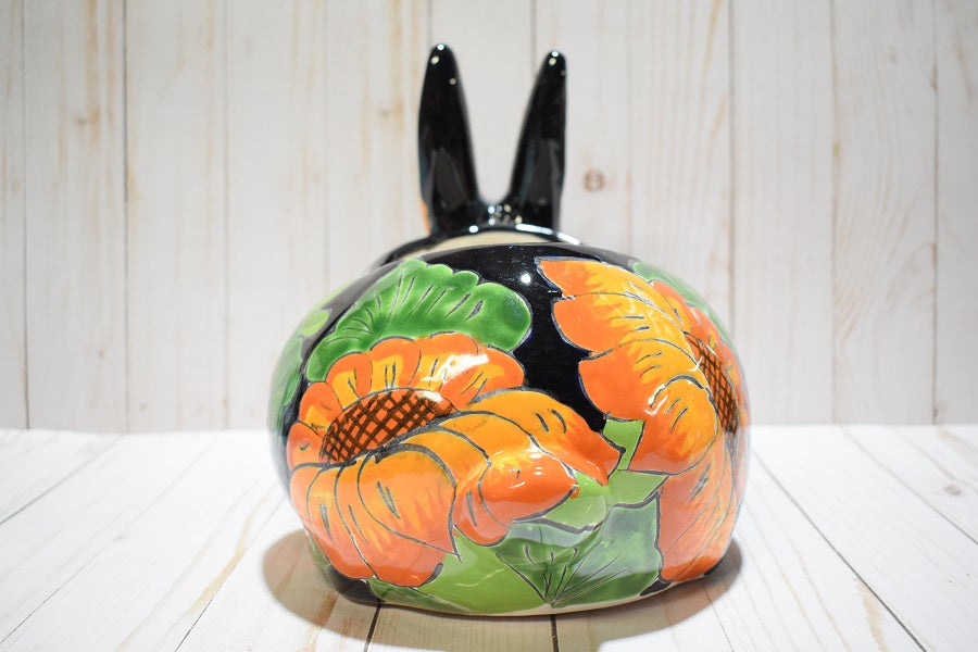 Rabbit Planter, Classic Sunflowers Pottery Design, Ceramic Rabbit Flowerpot