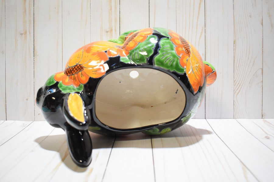 Rabbit Planter, Classic Sunflowers Pottery Design, Ceramic Rabbit Flowerpot