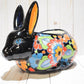 Rabbit Planter, Talavera Flowers Pottery Design, Ceramic Rabbit Flowerpot