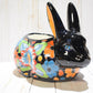 Rabbit Planter, Talavera Flowers Pottery Design, Ceramic Rabbit Flowerpot