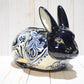 Rabbit Planter, Talavera Blue Dark Cobalt Pottery Design, Ceramic Rabbit Flowerpot