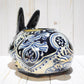 Rabbit Planter, Talavera Blue Dark Cobalt Pottery Design, Ceramic Rabbit Flowerpot