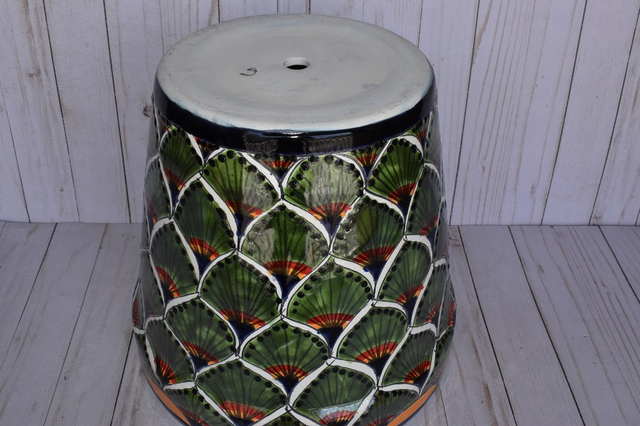 Ceramic flowerpot, Classic Peacock Green Design