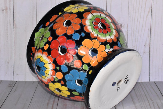 Short Pot Syle Cup in Colorful Talavera Flowers