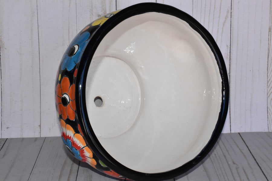 Short Pot Syle Cup in Colorful Talavera Flowers