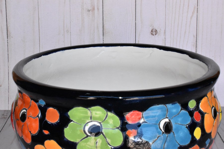 Short Pot Syle Cup in Colorful Talavera Flowers