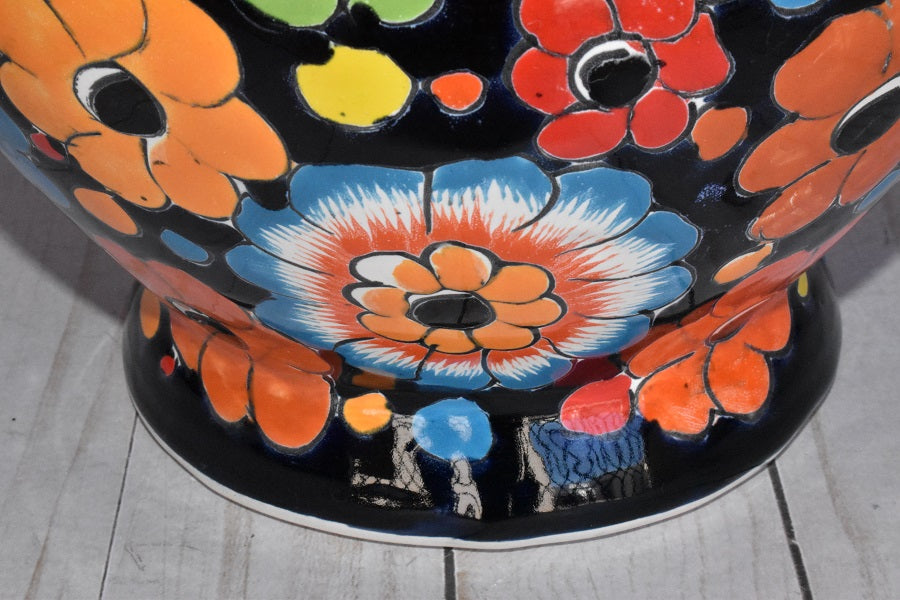 Short Pot Syle Cup in Colorful Talavera Flowers